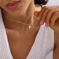 Collier en acier inoxydable plaqué or 18 carats PVD, lettre initiale en forme de bulle, alphabet A-Z, chaîne à perles, cadeau personnalisé pour femme, bijoux