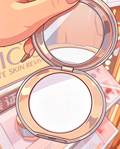 Polvo compacto de marca de lujo, pequeño, plateado, polvo fijador, polvo hidratante, control de grasa de larga duración, maquillaje de retoque. - Product Image 5