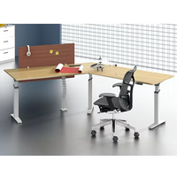 Bureau d'angle électrique réglable en hauteur en forme de L, poste de travail assis-debout, table de direction, fabrication OEM sur mesure