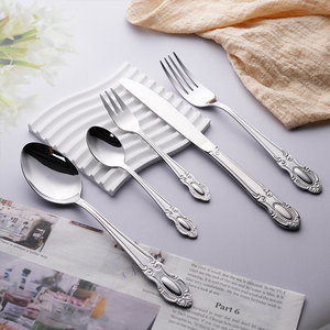 Khách sạn nhà hàng Nguồn cung cấp tốt nhất bán Bạc bữa ăn tối <span class=keywords><strong>Flatware</strong></span> Set Hoàng Gia thiết lập dao kéo thép không gỉ - Product Image 2