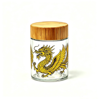 Bocaux en verre avec couvercles à vis résistants aux enfants, en plastique, bambou, bois d'acacia, impression sérigraphique, décalcomanie, 2oz, 3oz, 4oz, 60ml, 120ml