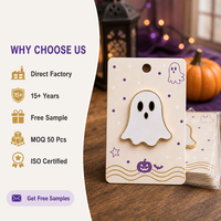 Broche fantôme blanche mignonne, épinglette simple, bijoux d'Halloween effrayants, vente en gros, badge métallique, épinglette en émail souple personnalisée, usine OEM
