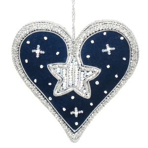 Décorations de noël en satin de velours perlé brodé à la main, ornements de conception personnalisée, prix de gros, taille personnalisée - Product Image 1