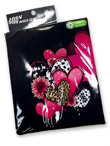 T-shirt da donna ZNSN in cotone a maniche corte, stampa leopardata con cuori e fiori, girocollo, vestibilità casual e confortevole, per tutte le stagioni, lavabile in lavatrice - Product Image 1