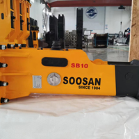 Marteau hydraulique SB10, brise-roche à ouverture supérieure, jaune, compatible avec les mini-excavatrices KUBOTA YANMAR TAKEUCHI, certifié CE ISO, 0.8-2.5