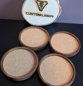 Sous-verres ronds en bois d'acacia avec bord en liège, absorbants et résistants à la chaleur, pour la maison et le bar - Product Image 5