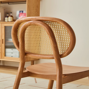 Chaise de salle à manger en bois massif de luxe avec siège en cuir ou en contreplaqué pour cafés et hôtels - Product Image 6