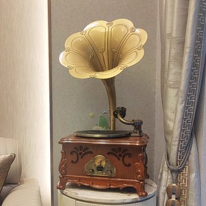 Legno vintage giradischi con altoparlante bluetooth retro hifi giradischi con altoparlanti super bassi altoparlanti 1950s con radio TF FM - Product Image 2