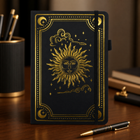 Coffret Cadeau Carnet avec Journal A5 ligné, Stylo et Motif Céleste Doré pour Cadeaux d'Entreprise