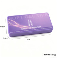 300 Uñas Postizas Acrílicas PMMA en Forma de Ataúd, Almendradas, Stiletto, Cuadradas Redondeadas, Sistema de Extensión de Uñas de Cobertura Completa, Puntas de Gel Suave para Arte de Uñas