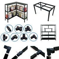 Accessoires en plastique multi-usages, connecteurs de tuyaux carrés, adaptés aux tubes carrés en aluminium de 20x20 mm et 25x25 mm