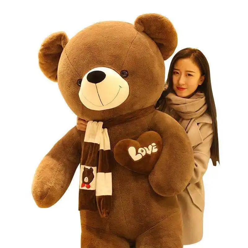 Urso gigante de pelúcia, 80cm, pelúcia, brinquedos, lenço, urso de pelúcia para os amantes, presentes de aniversário