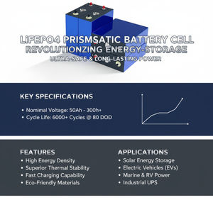 <span class=keywords><strong>Batterie</strong></span> de stockage solaire à cycle profond 3,2 V 50 Ah |   <span class=keywords><strong>Batterie</strong></span> au lithium <span class=keywords><strong>AGM</strong></span>/Gel longue durée pour système hors réseau de camping-car et de bateau |   Certifié CE/UL - Product Image 3