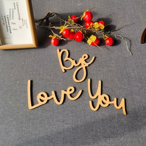 Adesivo Murale in Legno con Alfabeto Moderno e Semplice, Logo 'Love You Bye' <span class=keywords><strong>per</strong></span> Decorazione di <span class=keywords><strong>Casa</strong></span>, Corridoio e Camera da Letto - Product Image 4