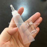 ISMAN Prêt à expédier – Tubes souples transparents en PE de 10 ml et 15 ml avec tête compte-gouttes, emballage cosmétique, vente en gros, logo personnalisé, directement de l'usine