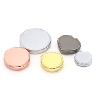 Pilulier de voyage de qualité alimentaire avec logo personnalisé étui à capsules de médicaments vierge boîte à pilules en métal portable avec miroir