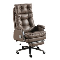 Chaise de bureau de luxe moderne, chaise de bureau en cuir, siège en cuir, chaise de bureau de direction, chaise pivotante avec repose-pieds