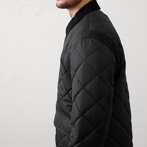 Chaqueta Acolchada Casual para Hombre, Corte Ajustado, con Cierre de Cremallera, Tejido Resistente al Viento, para Otoño - Product Image 3