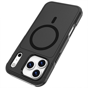 Nouvelle coque de téléphone magnétique robuste 2-en-1 en PC givré de haute qualité + coque souple en TPU, anti-poussière et anti-chute pour iPhone 17 ProMax - Product Image 2