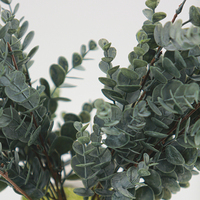 Daun Eucalyptus Buatan Besar dari Karet Lembut Real Touch untuk Dekorasi Pernikahan, Hotel, Rumah, dan Taman