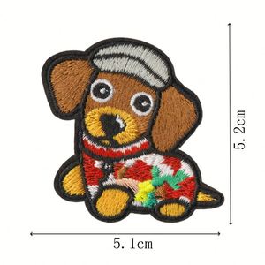 Nouvelle broderie écologique thermocollante avec bordure noire, motifs variés de chiens mignons pour chapeaux d'enfants - Product Image 2