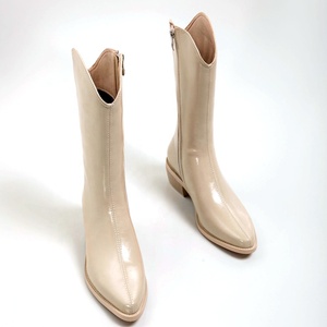 À la mode grande taille <span class=keywords><strong>Beige</strong></span> noir dames côté fermeture éclair <span class=keywords><strong>bottes</strong></span> gros bloc talon <span class=keywords><strong>mi</strong></span>-<span class=keywords><strong>mollet</strong></span> <span class=keywords><strong>bottes</strong></span> femmes chaussures - Product Image 6