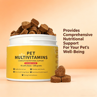 Multivitamines Premium pour Animaux de Compagnie, Friandises Tendres à Mâcher, Saveur Poulet, pour Chiens et Chats, Peau et Pelage Sains, Santé des Articulations, Renforcement du Système Immunitaire