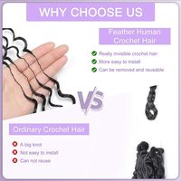 Prix d'usine 100% Cheveux Humains Ondulés Crochet Braids Machine Double Trame Ondulations Personnalisables Couleurs Extensions de Cheveux en Gros