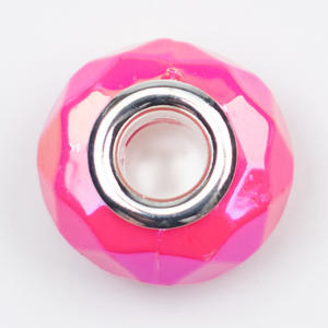 Perles en lucite de 15 mm, marbrées UV solides, surface taillée, brillance élevée, forme irrégulière, couleurs mélangées, pour bracelet, collier, chaîne de téléphone portable, bricolage - Product Image 3