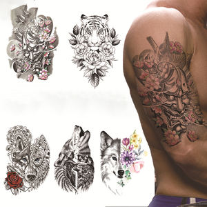 Vente en gros Tatouages temporaires grande taille imperméables au design tribal pour bras et jambes pour hommes Autocollants de tatouage de haute qualité - Product Image 1