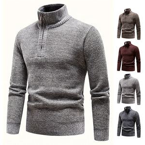 <span class=keywords><strong>Pull</strong></span> en maille style européen et américain, collection automne/hiver, avec isolation thermique renforcée, col semi-montant ajusté, vente en gros - Product Image 1