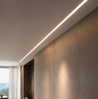 Profilé LED en aluminium anodisé argenté série 6000, encastré au mur ou au plafond, avec bride pour éclairage à bande LED