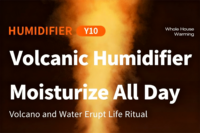 Nouveau humidificateur électrique volcanique à effet de fissure, USB silencieux, grand volume de brume, lumière ambiante colorée, pour la maison, l'hôtel, le camping-car