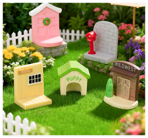 Vente en gros de figurines de dessins animés mini jouets pour enfants sculpture d'animaux art résine sable été <span class=keywords><strong>chien</strong></span> endormi <span class=keywords><strong>livre</strong></span> de lecture planche de surf chaise à bière - Product Image 3