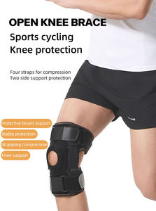 Genouillère ouverte réglable avec supports latéraux, soutien compressif pour le genou avec sangles auto-agrippantes pour le sport, la course à pied et le cyclisme - Product Image 5
