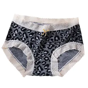 Bas d'entrejambe en coton respirant absorption d'humidité culotte léopard japonais doux mi-taille pour étudiant culottes ventes spot