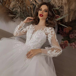 European American Style Wedding Dress Lace Chiffon Tulle Empire Waist Sweetheart Neckline Vintage Breathable Beach Outdoor Hotel - Product Image 3