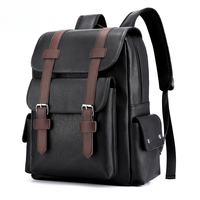 Nouveau Sac à Dos de Mode Homme en Cuir PU Luxe, Sac d'École Style Préppy Anglais, Sacs pour Ordinateur Portable Sac Pour Homme
