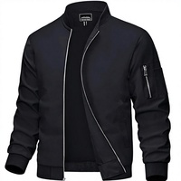 Blouson Bomber Homme Personnalisé Léger Coupe-Vent Décontracté Zippé Style Aviateur Vêtement d'extérieur Homme Coupe Ajustée Couleur Unie OEM