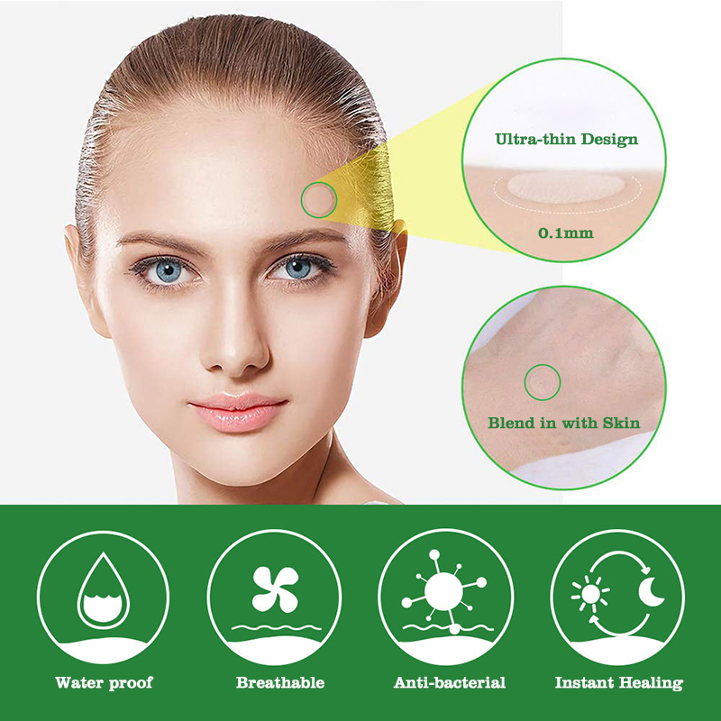 custom waterproof invisible ultra- thin hydrocolloid acne pimple spot patch adhesive blemish patch for acne healing