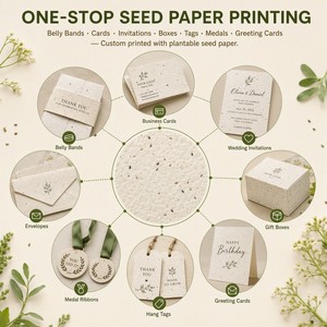 Boîte à bougies en papier semence imprimée sur mesure, style bohème tribal, 6 oz, vente en gros, logo personnalisé, boîte à bougies géométrique en terre cuite plantable - Product Image 5