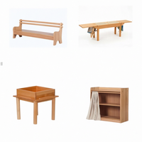 Meubles de garderie et d'école maternelle Montessori en bois de hêtre massif pour enfants, compétences pratiques de la vie quotidienne