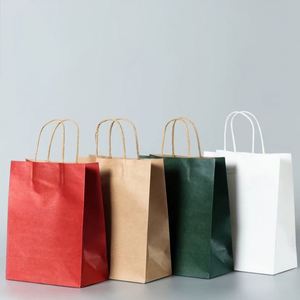 Sac en papier kraft personnalisé avec logo, brun uni, plusieurs tailles, avec poignée, vente en gros, emballage pour le commerce de détail - Product Image 5