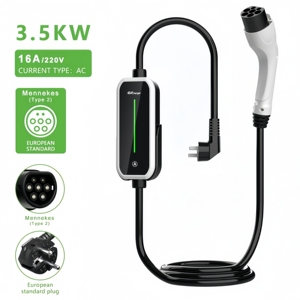 <span class=keywords><strong>Chargeur</strong></span> EV portable <span class=keywords><strong>de</strong></span> niveau 2, 16A, 3,5 kW, type 2, câble <span class=keywords><strong>de</strong></span> 5 m, application intelligente, charge programmée, station <span class=keywords><strong>de</strong></span> recharge <span class=keywords><strong>de</strong></span> véhicules électriques portable EVSE - Product Image 1