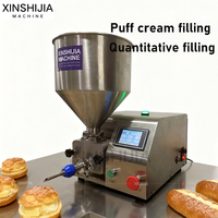 Petite machine automatique de distribution et d'injection de garnitures (sauces, confitures, crèmes au chocolat) pour pâtisseries, pains, beignets, croissants et cupcakes