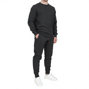 Conjunto Deportivo de Invierno para Hombre, Azul Marino, de Algodón, con Capucha, Pantalón Largo, Transpirable, Informal, con Bolsillos Laterales y Cintura Elástica - Product Image 3