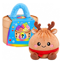 Jouet anti-stress en peluche de 10 cm, design de Noël, en forme de boulette, mignon, à presser, avec cuiseur vapeur