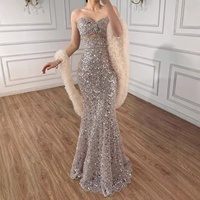 Robe de soirée sirène de luxe perlée crème Serene Hill LA73365B 2026, robes de cérémonie de célébrité avec châle