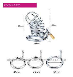 Serrure de chasteté en métal pour jouet sexuel adulte en acier inoxydable pour hommes Serrure de pénis avec conception de <span class=keywords><strong>cage</strong></span> à oiseaux - Product Image 4