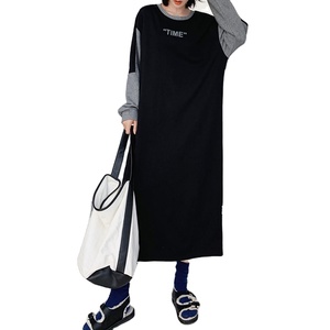 Tendenza <span class=keywords><strong>di</strong></span> alta qualità all'ingrosso autunno Casual lungo <span class=keywords><strong>felpa</strong></span> donna moda oversize <span class=keywords><strong>cotone</strong></span> Maxi <span class=keywords><strong>abiti</strong></span> con cappuccio - Product Image 2